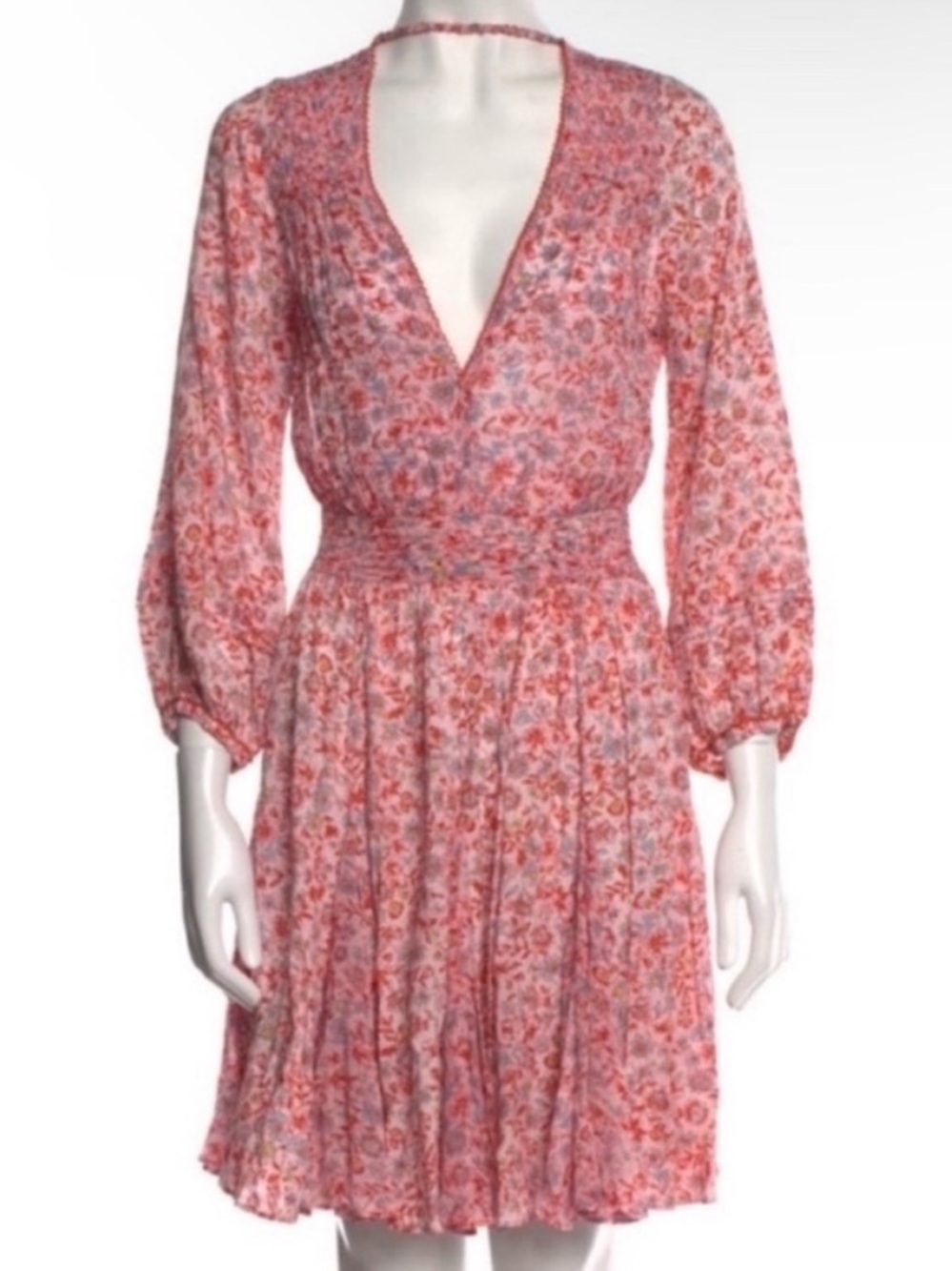 Poupette St. Barth Anabelle Magnolia Floral Mini Dress